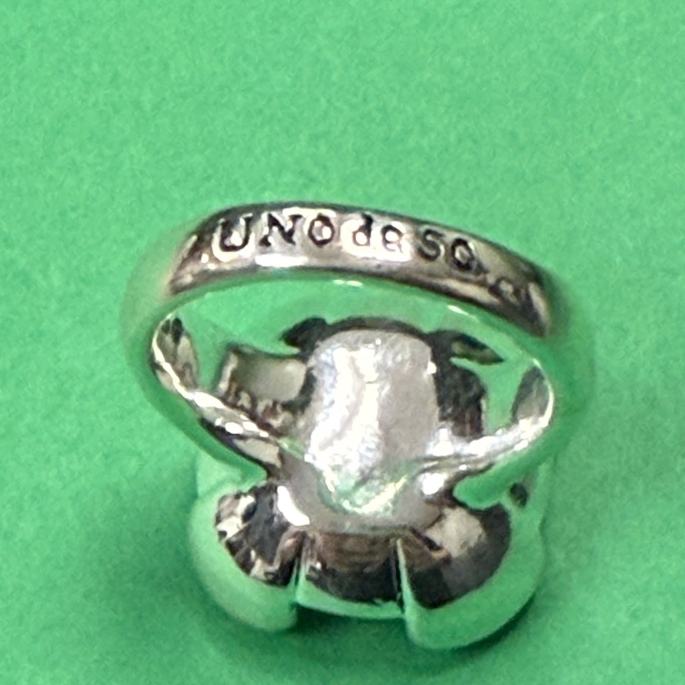 Sterling silver-plated ring with blue crystal - Picture 6 of 9
